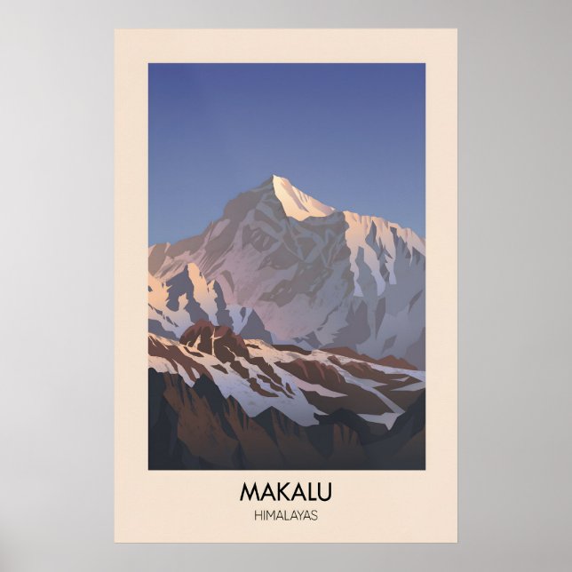 Makalu Berg Himalayaaffisch Poster (Framsidan)