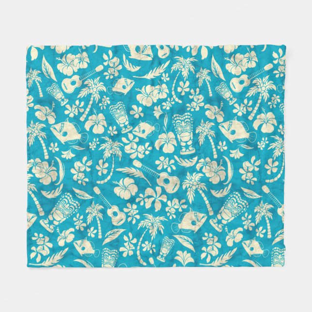 Makapuu Beach Hawaiian Batik Fleecefilt (Framsidan (Horisontell))