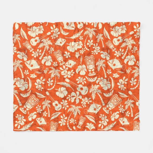 Makapuu Beach Hawaiian Batik Fleecefilt (Framsidan (Horisontell))