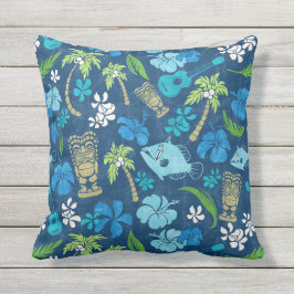 Makapuu Beach Hawaiian Batik - turkos Kudde