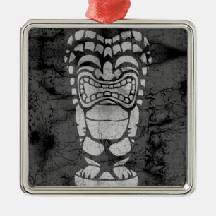 Makapuu Beach Hawaiian Laughing Tiki Batik Julgransprydnad Metall