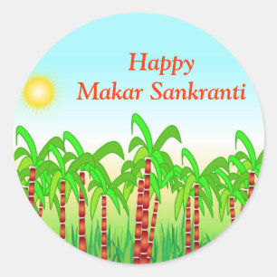 Makar Sankranti - Indisk festival Runt Klistermärke