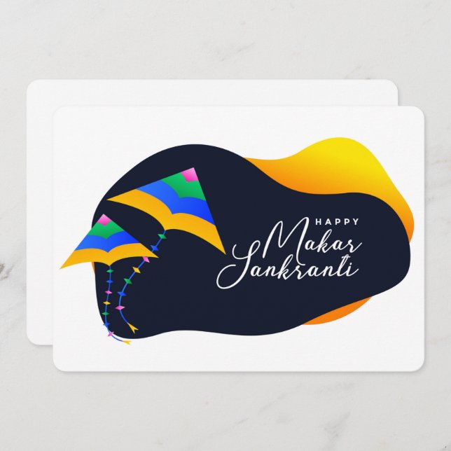 Makar Sankranti Julkort (Fram/baksida)