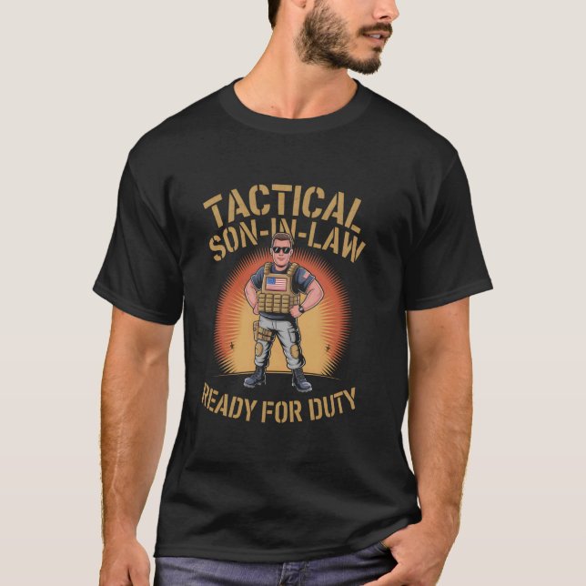 Makar taktisk svärson militär tjänst t shirt (Framsida)