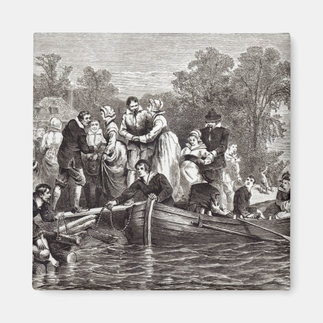 Makar till bosättare i Jamestown Magnet (Framsidan)