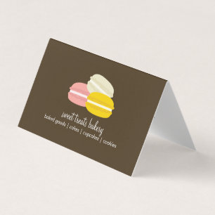 Makaron Cookies Bakery med färgad Fransk Visitkort
