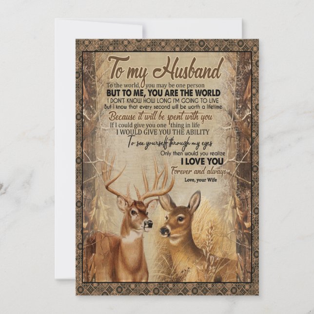 Makarpresent | Brev till min make från fru Julkort (Framsida)