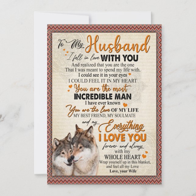 Makarpresent | Brev till min make från hustru Julkort (Framsida)