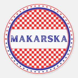 Makarska City Pride Emblem – Croatian Identity Runt Klistermärke