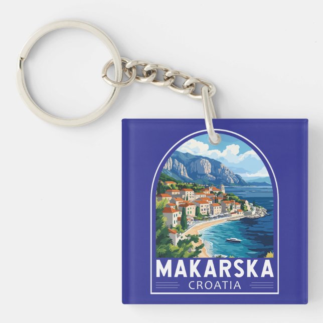 Makarska Croatia Travel Art Emblem (Framsidan)