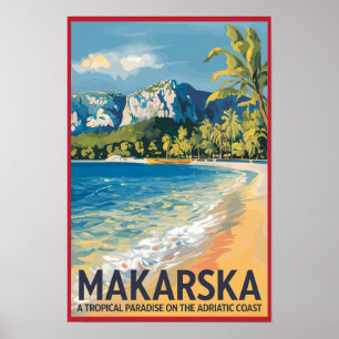 Makarska Kroatien Travel Art Vintage Poster