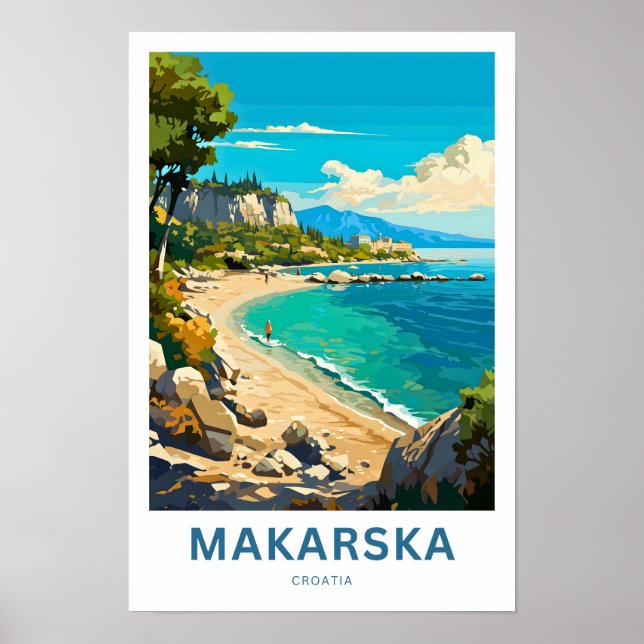 Makarska Kroatien Travel Print Poster (Framsidan)