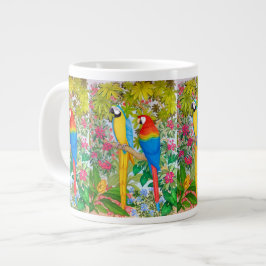 Makaw Parrots Tropiska fåglar Jumbo Mugg