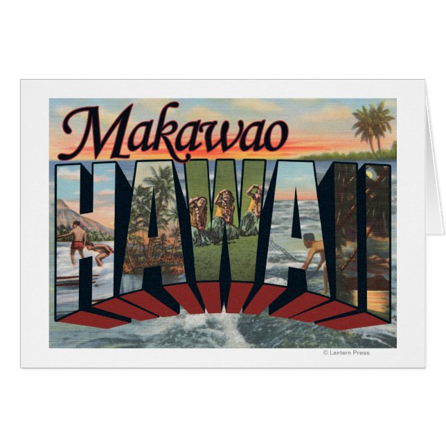 Makawao, Hawaii - Stora Brev Scenes Hälsningskort (Framsidan Horizontal)