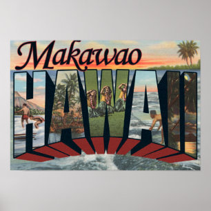 Makawao Hawaii - stora brevplatser Poster