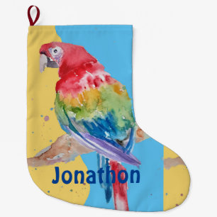 Makaws Macaw Parrot Boys Namn Julförrådet Stor Julstrumpa