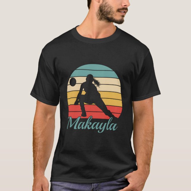 Makayla Namn Personlig Volleyball T Shirt (Framsida)