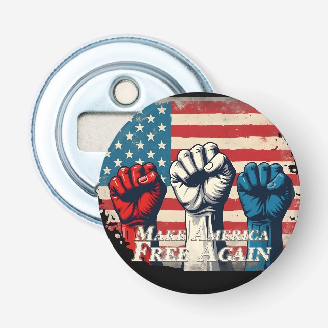 Make America Free Again Konstverk Flasköppnare (Framsidan)