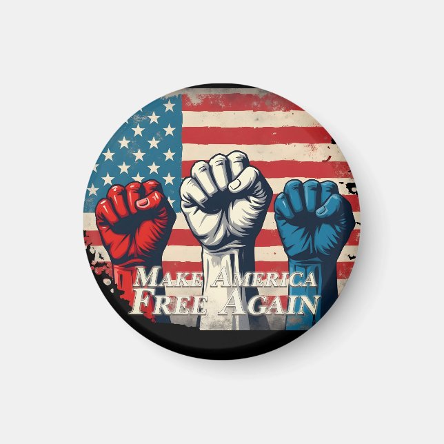Make America Free Again Konstverk Magnet (Framsidan)