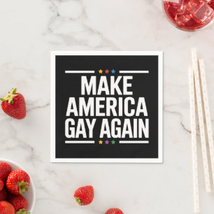 Make America Gay Again Roligt Gay Pride Månad Pappersservett