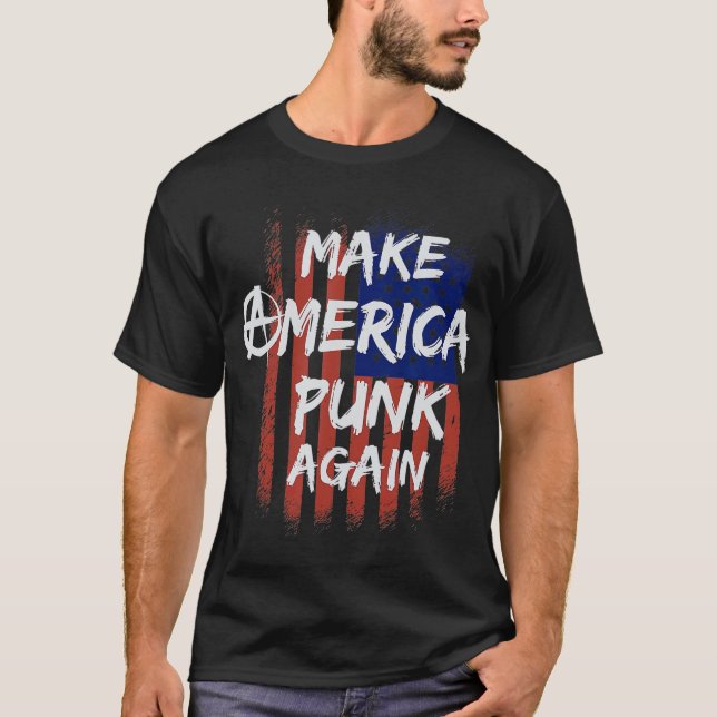 Make America Punk Again Flag  Punk Rocker Punx T Shirt (Framsida)