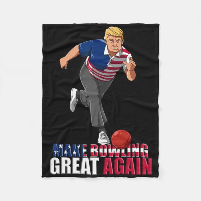 Make Bowling Great Again - Funny Trump Bowling Gif Fleecefilt (Framsidan)