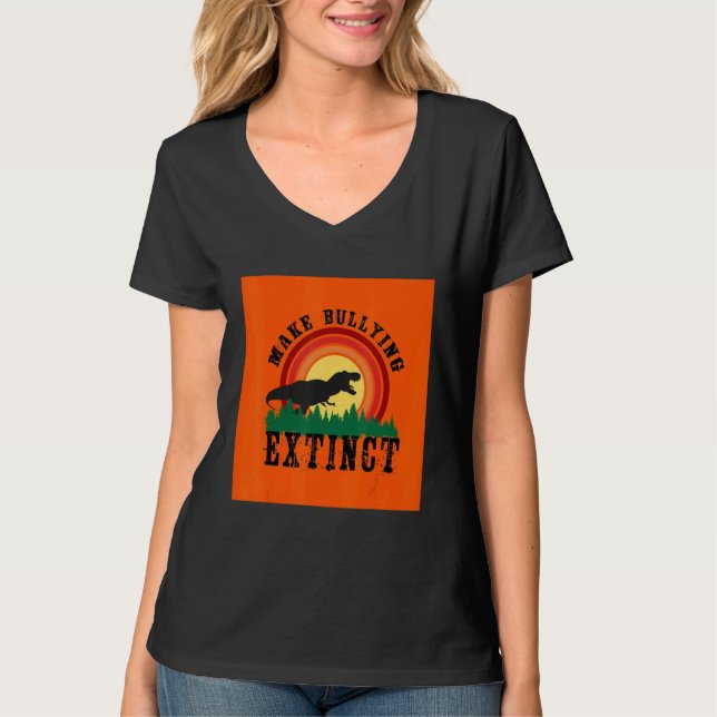 Make Bullying Extinct We Wear Orange For Unity Day T Shirt (Framsida)