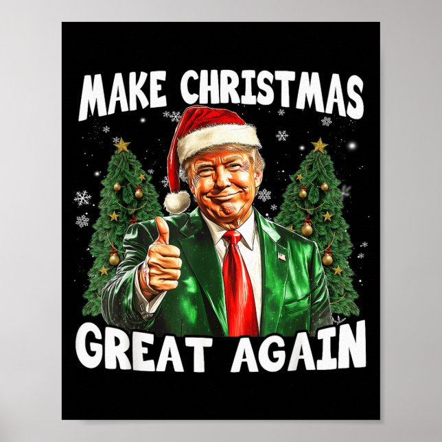 Make Christmas Great Again Funny Santa Trump 2024  Poster (Framsidan)