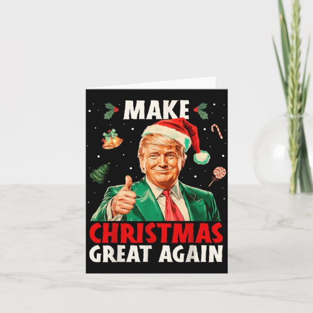 Make Christmas Great Again Funny Santa Trump 2025  Kort (Framsida)