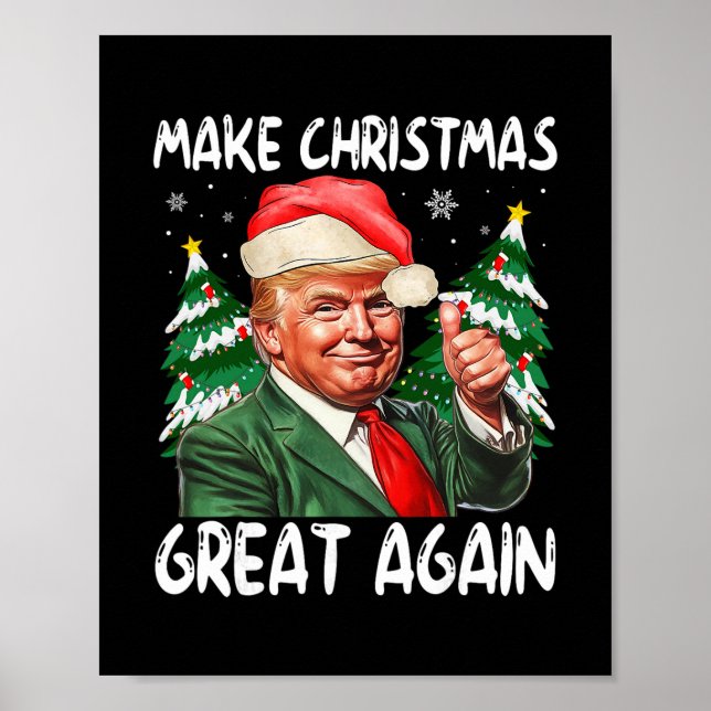 Make Christmas Great Again Funny Santa Trump 2025  Poster (Framsidan)
