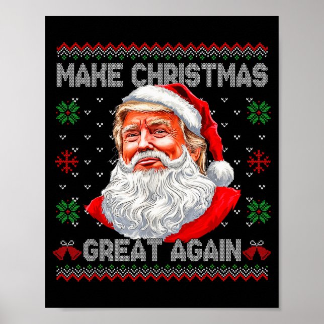 Make Christmas Great Again Funny Santa Trump Ugly  Poster (Framsidan)