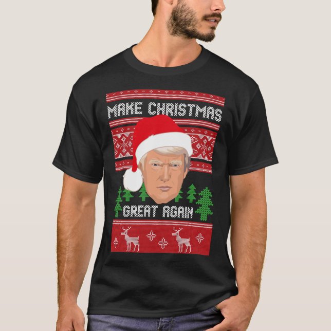 Make Christmas Great Again, Trump, Pro Trump, Xmas T Shirt (Framsida)