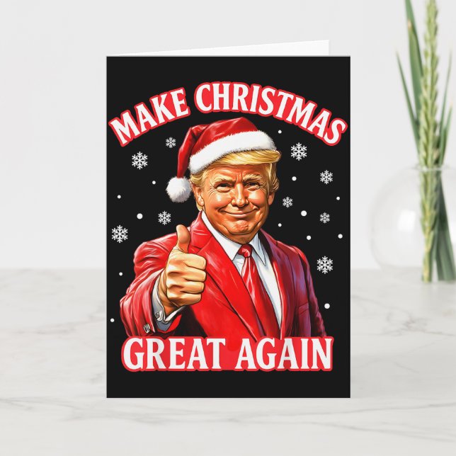 Make Christmas Great Again Xmas Funny Santa Trump  Kort (Framsida)