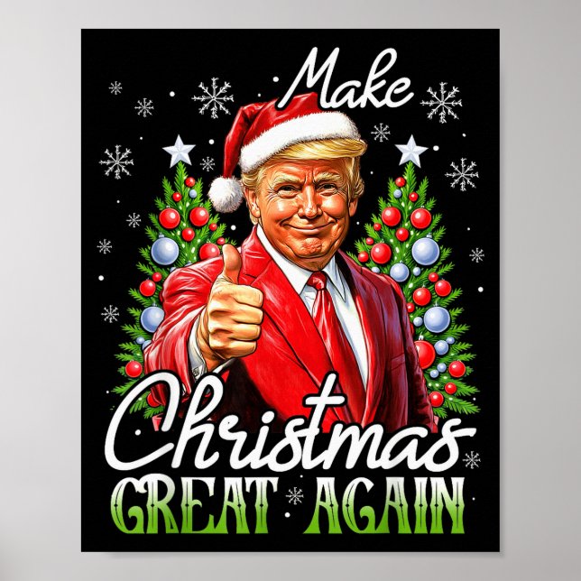 Make Christmas Great Again Xmas Funny Santa Trump  Poster (Framsidan)