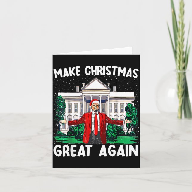 Make Christmas Great Again Xmas Funny Trump Pajama Kort (Framsida)