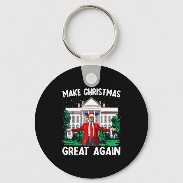 Make Christmas Great Again Xmas Funny Trump Pajama Nyckelring (Framsida)