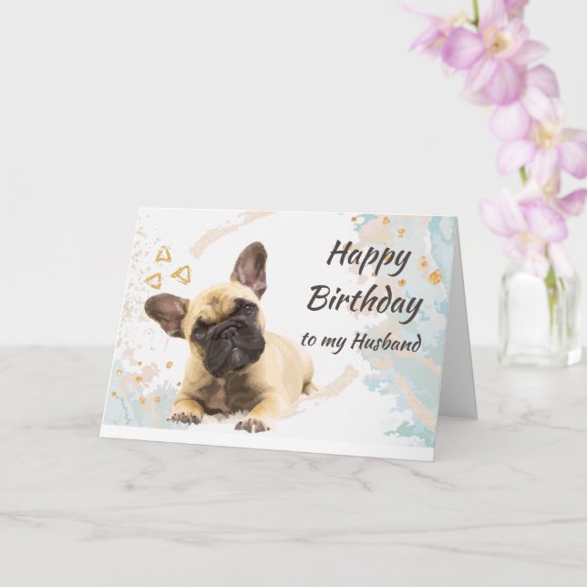  Make Cute Fransk Bulldog Hund Pet Kort (Orkide)