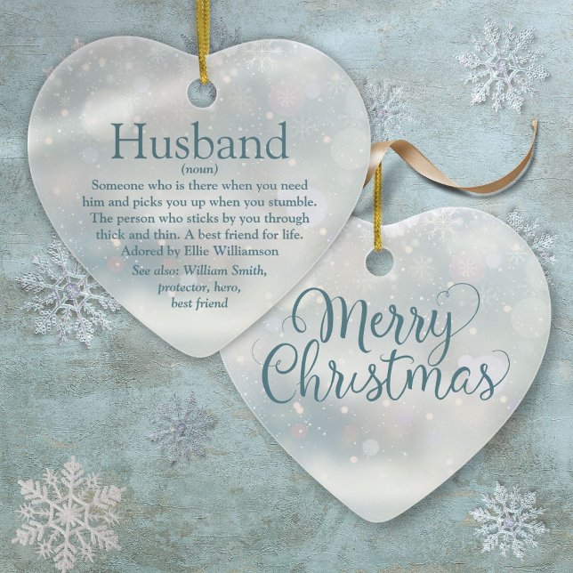 Make Definition God jul Helgdagar Julgransprydnad Keramik (Husband Definition Merry Christmas Holidays Ceramic Ornament)