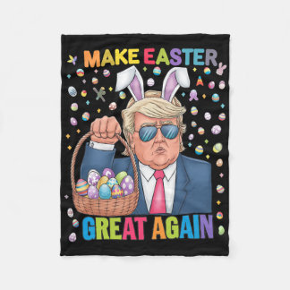 Make Easter Great Again Funny Trump Bunny Spring H Fleecefilt