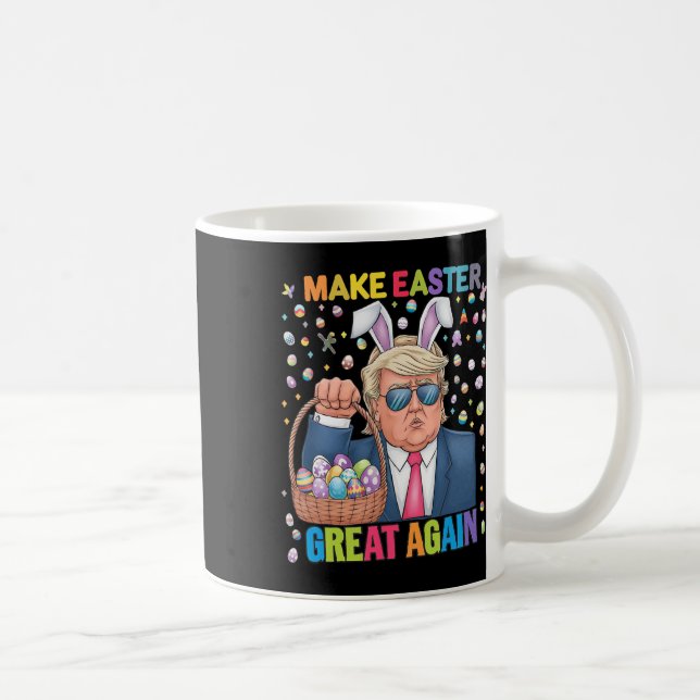 Make Easter Great Again Funny Trump Bunny Spring H Kaffemugg (Höger)