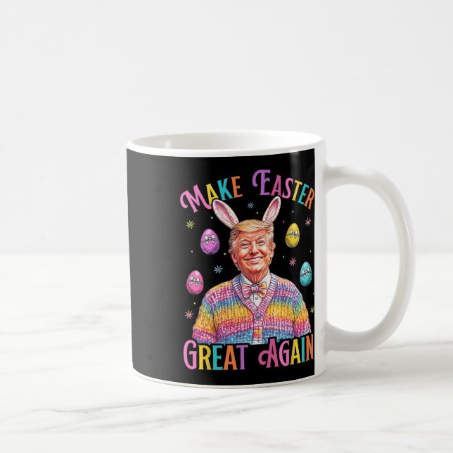 Make Easter Great Again Funny Trump Bunny Spring H Kaffemugg (Höger)