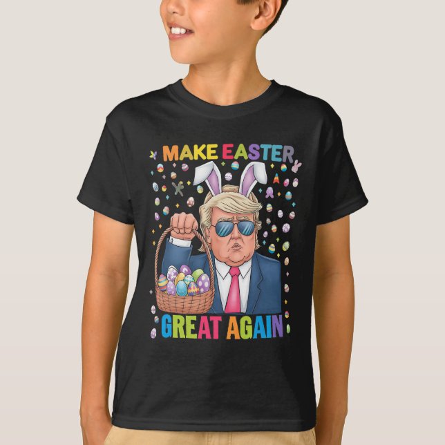 Make Easter Great Again Funny Trump Bunny Spring H T Shirt (Framsida)