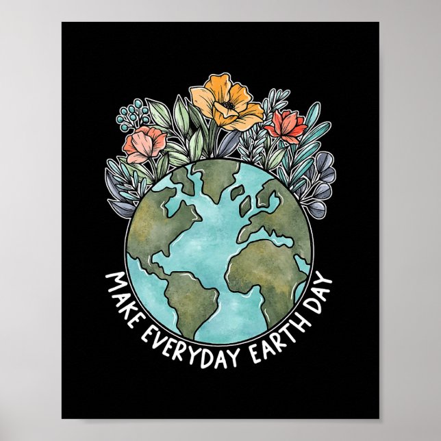 Make Everyday Earth Day 2022 Flower Environmental Poster (Framsidan)