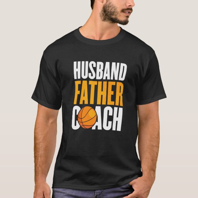 Make Fader Baskettränare Pappa Baskettränare T Shirt (Framsida)