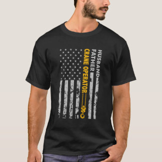 Make Far Crane Operator USA flagga Fars dag T Shirt