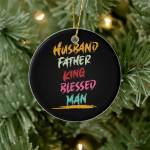 Make, Far, Kung, Bless Man FARS DAG Julgransprydnad Keramik