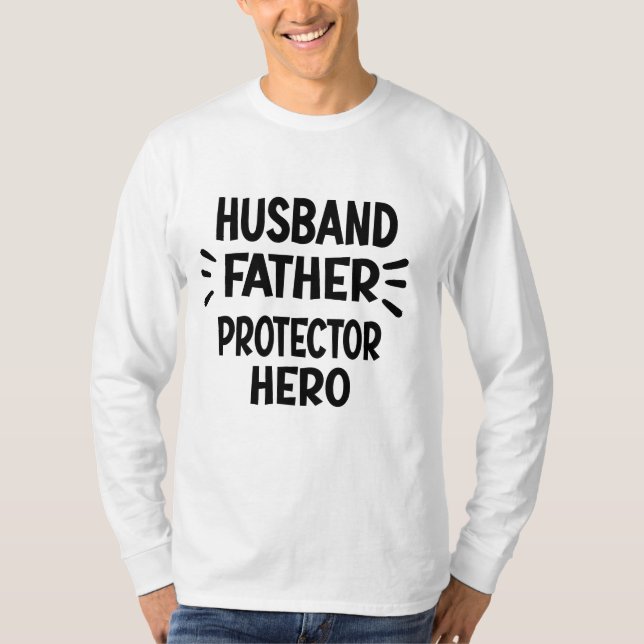 Make Far Protector Hero Funny Fars dag T Shirt (Framsida)