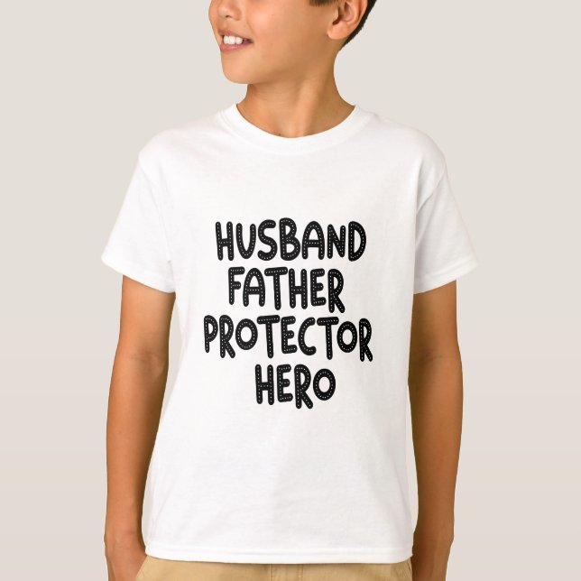 Make Far Protector Hero Funny Fars dag T Shirt (Framsida)