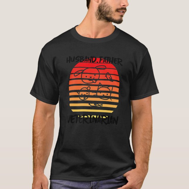 Make Far Veterinär Hund Cats Vet Tech T Shirt (Framsida)