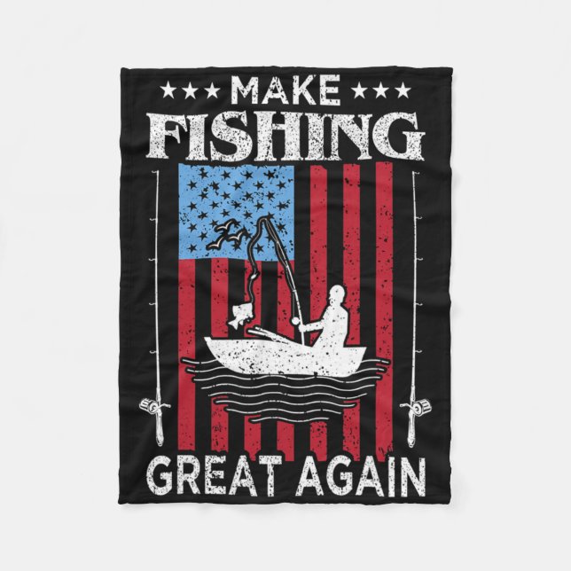 Make Fishing Great Again Trump Funny Fisherman Ang Fleecefilt (Framsidan)